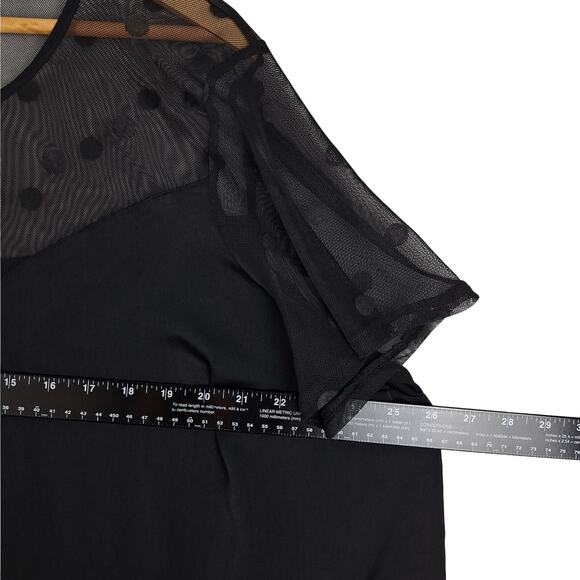Torrid Top Womens 2X Sheer Mesh Fairy Goth Grunge Witchy Polka Dot Whimsygoth - Picture 3 of 7